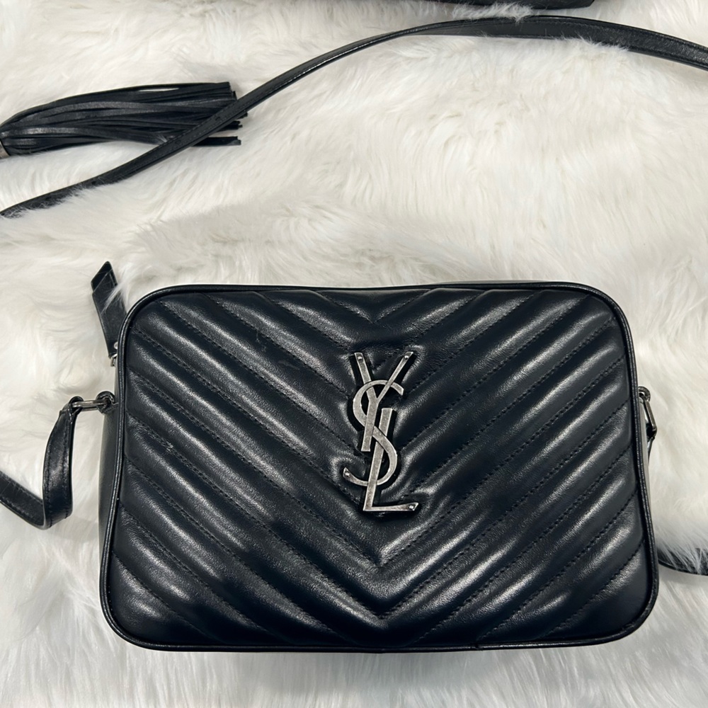 Saint Laurent leather camera bag in BLACK